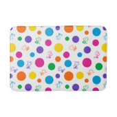 Woodstock Rainbow Polka Dot Pattern Badematte (Vorderseite)
