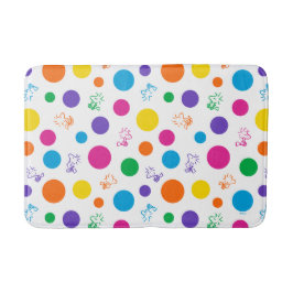 Woodstock Rainbow Polka Dot Pattern Badematte