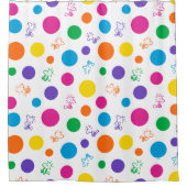 Woodstock Rainbow Polka Dot Pattern Duschvorhang (Vorderseite)