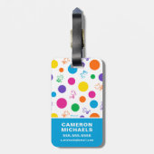Woodstock Rainbow Polka Dot Pattern Gepäckanhänger (Rückseite vertikal)