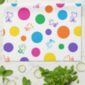 Woodstock Rainbow Polka Dot Pattern Geschirrtuch (Gefaltet)