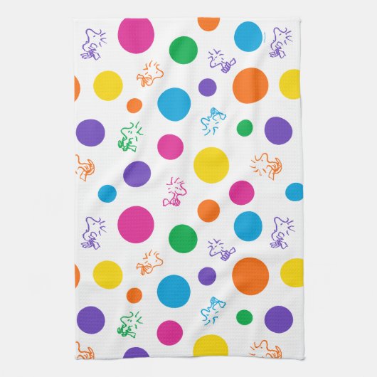 Woodstock Rainbow Polka Dot Pattern Geschirrtuch (Vertikal)