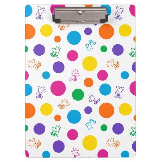 Woodstock Rainbow Polka Dot Pattern Klemmbrett (Vorderseite)
