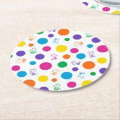 Woodstock Rainbow Polka Dot Pattern Runder Pappuntersetzer (Angewinkelt)