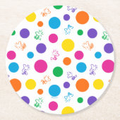 Woodstock Rainbow Polka Dot Pattern Runder Pappuntersetzer (Vorderseite)