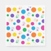 Woodstock Rainbow Polka Dot Pattern Serviette (Vorderseite)