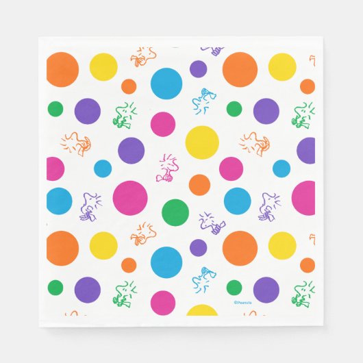 Woodstock Rainbow Polka Dot Pattern Serviette (Vorderseite)