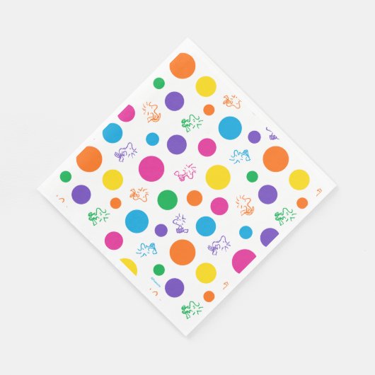 Woodstock Rainbow Polka Dot Pattern Serviette (Ecke)