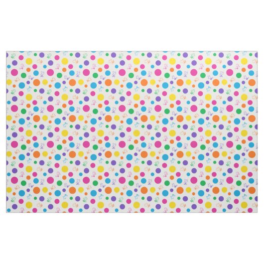 Woodstock Rainbow Polka Dot Pattern Stoff (Fat Quarter (45,7 x 55,9 cm))