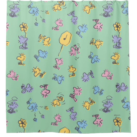 Woodstock Sugar Pop Art Pattern Duschvorhang (Vorderseite)