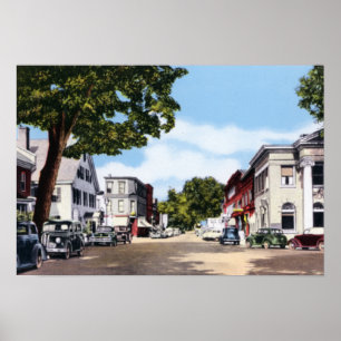 Woodstock Vermont Central Street Poster