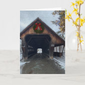 Woodstock Vermont Snowy Holiday Karte (Gelbe Blume)