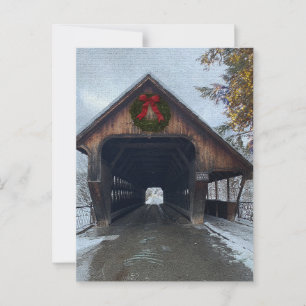 Woodstock Vermont Snowy Holiday Postkarte