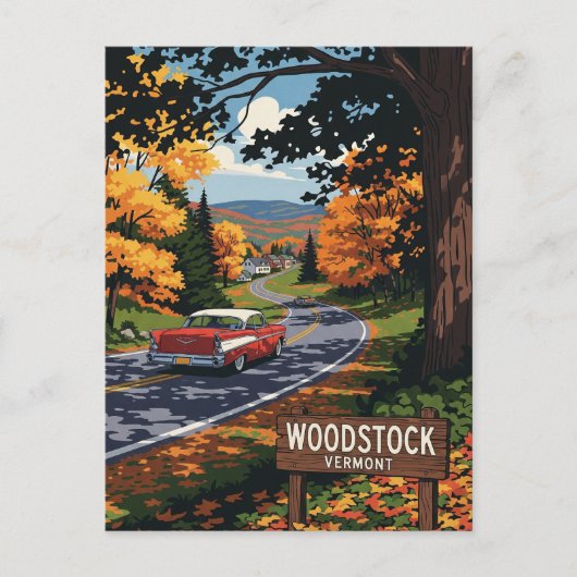 Woodstock Vermont Travel Postkarte (Vorderseite)
