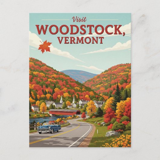 Woodstock Vermont Travel Postkarte (Vorderseite)