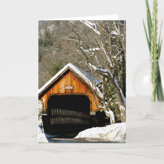 Woodstock, VT-überdachte Brücke im Winter Karte