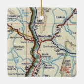 Woodsville NH Vintag Map Keramikornament (Rückseite)
