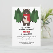 Woodsy Bär Einladung (Stehend Vorderseite)