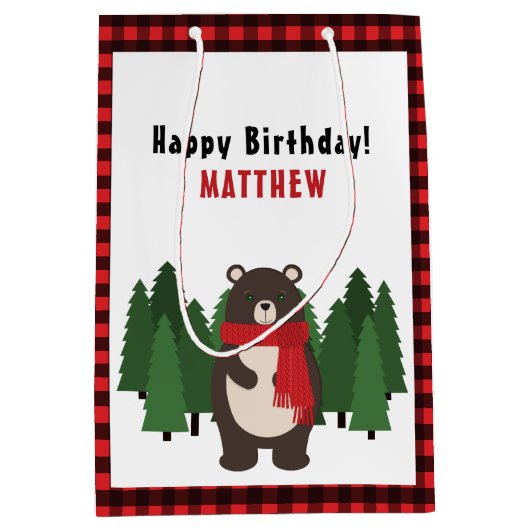 Woodsy Bär Mittlere Geschenktüte (Vorderseite)