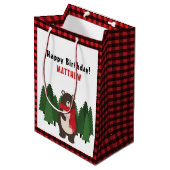 Woodsy Bär Mittlere Geschenktüte (Vorderseite Schrägansicht)