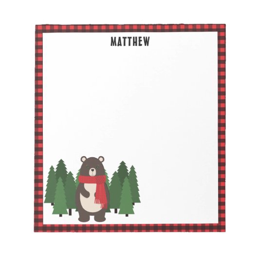 Woodsy Bär Notizblock (Vorderseite)