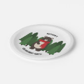 Woodsy Bär Pappteller (Schrägansicht)
