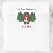 Woodsy Bär Quadratischer Aufkleber (Tasche)