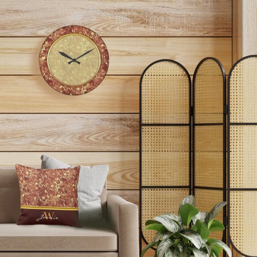 Woodsy Brown Abstrakt Cosmos Large Clock Große Wanduhr