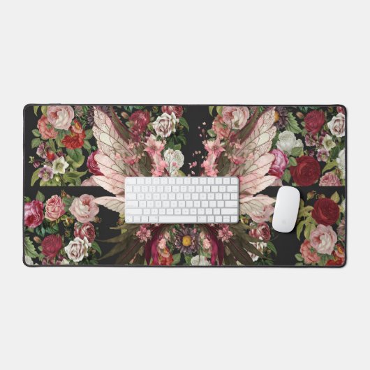 Woodsy Butterfly Om Rose Schreibtischunterlage (Tastatur & Maus)