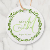 Woodsy Elegance Wedding doppelseitige Silberfolie Geschenkanhänger (Rückseite)