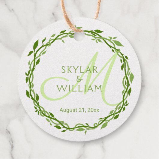 Woodsy Elegance Wedding doppelseitige Silberfolie Geschenkanhänger (Rückseite)