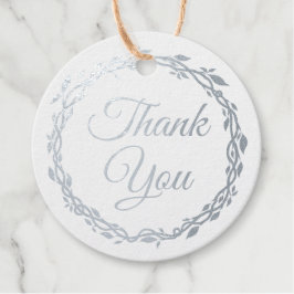 Woodsy Elegance Wedding doppelseitige Silberfolie Geschenkanhänger