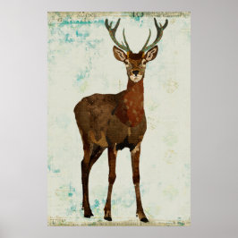 Woodsy Elk Art Poster