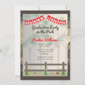 Woodsy Graduation Party im Park Einladung (Vorderseite)