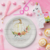 Woodsy-Hochzeit im Herbst White Pumpkin Rot Blüte Pappteller (Party)