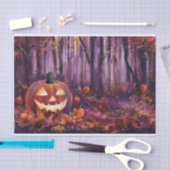 Woodsy Jack olantern, Herbstlaube und Wald Seidenpapier (Handwerk)
