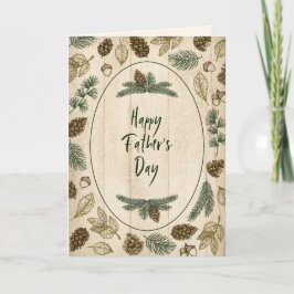Woodsy Natur immergrün Blätter Happy Vatertag Karte