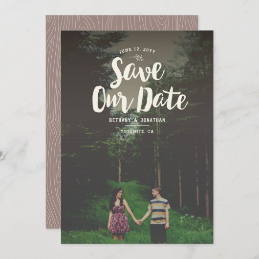 Woodsy Overlay Save the Date (Vorne/Hinten)