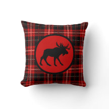 Woodsy Red Kariert Moose Print