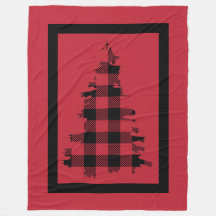 Woodsy Red und Black Kariert Fleece Blanket