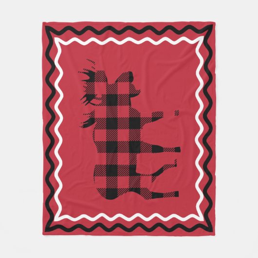 Woodsy Red und Black Kariert Fleece Blanket (Vorderseite)