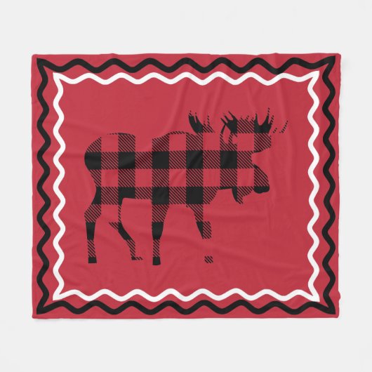 Woodsy Red und Black Kariert Fleece Blanket (Vorderseite (Horizontal))