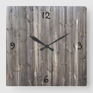 Woodsy Uhr! Quadratische Wanduhr