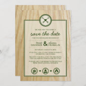 Woodsy Wedding & Glamping Retten Sie die Termine Save The Date (Vorne/Hinten)