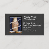Woodturner bearbeitet kundenspezifisches visitenkarte (Rückseite)