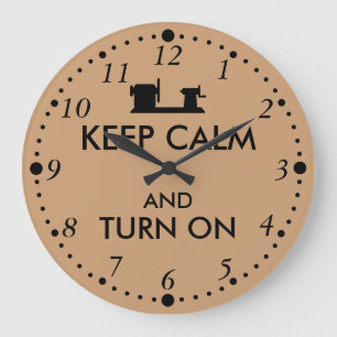 Woodturning Geschenk behalten Ruhe und schalten Große Wanduhr