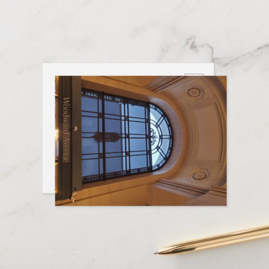 Woodward Ave, Detroit, Michigan Postkarte (Vorderseite/Rückseite Beispiel)