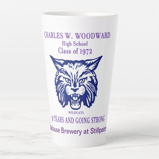 Woodward Class of 1972 50. Wiedersehen Latte Tasse (Vorderseite)