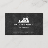 Woodworker Carpenter Jack Flugzeug Grunge Black Visitenkarte (Vorderseite)