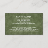 Woodworker Carpenter Jack Flugzeug Grunge GREEN Visitenkarte (Rückseite)